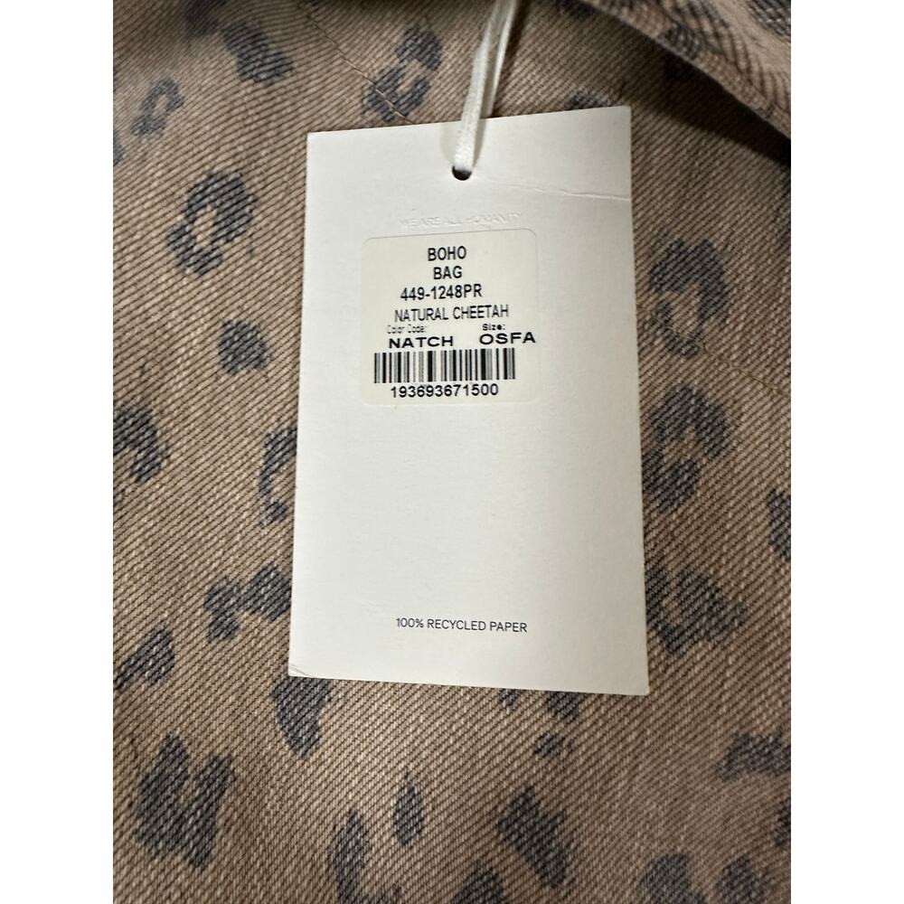Citizens of Humanity Boho Bag Natural Cheetah Denim Hobo Tote NWT Anthropologie - Picture 6 of 9